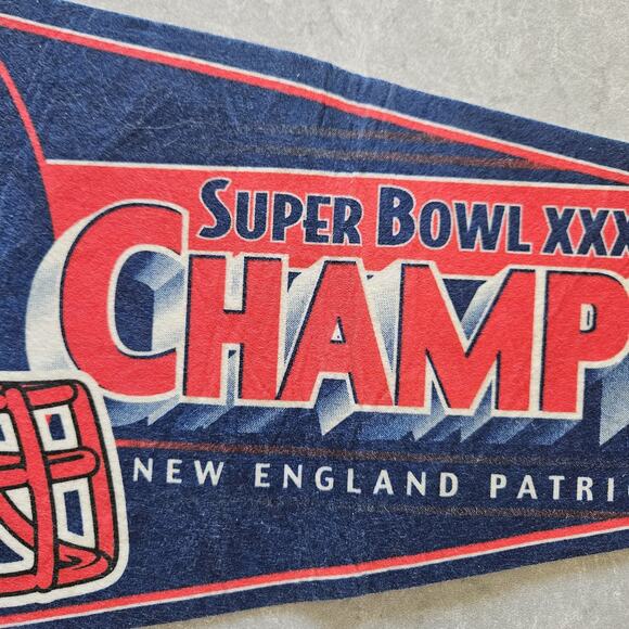 New England Patriots Pennant Superbowl XXXVIII Champions '04 Felt NFL Sports 30" - Picture 4 of 8